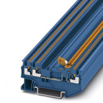 Phoenix Contact PT 1.5/S-TWIN-MT BU Series Grey DIN Rail Terminal Block, Push In Termination