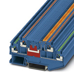 Phoenix Contact PTT 1.5/S-L/MT BU Series Grey DIN Rail Terminal Block, Push In Termination