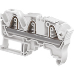 Entrelec ZK6 Series Grey Standard Din Rail Terminal, 6mm², Single-Level, Spring Clamp Termination