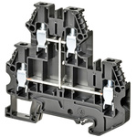 Omron XW5T Series Black DIN Rail Terminal Block, 4mm², Double-Level, Screw Termination