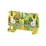 Weidmuller A Series Green/Yellow DIN Rail Terminal Block, 4mm², Single-Level, Push In Termination