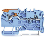 Wago TOPJOB S, 2102 Series Blue Feed Through Terminal Block, 2.5mm², Single-Level, Push-In Cage Clamp Termination,