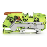 Wago TOPJOB S, 2116 Series Green/Yellow Earth Terminal Block, 16mm², Single-Level, Push-In Cage Clamp Termination,