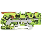 Wago TOPJOB S, 2106 Series Green/Yellow Earth Terminal Block, 6mm², Single-Level, Push-In Cage Clamp Termination, ATEX,