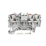 Wago TOPJOB S, 2202 Series Grey Feed Through Terminal Block, 2.5mm², Single-Level, Push-In Cage Clamp Termination,