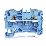Wago TOPJOB S, 2204 Series Blue Feed Through Terminal Block, 4mm², Single-Level, Push-In Cage Clamp Termination, ATEX,