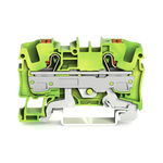Wago TOPJOB S, 2206 Series Green/Yellow Earth Terminal Block, 6mm², Single-Level, Push-In Cage Clamp Termination, ATEX,