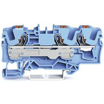 Wago TOPJOB S, 2206 Series Blue Feed Through Terminal Block, 6mm², Single-Level, Push-In Cage Clamp Termination, ATEX,