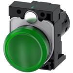 Siemens, SIRIUS ACT Green LED Indicator, 22mm Cutout, Round