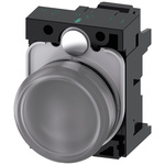 Siemens, SIRIUS ACT White LED Indicator, 22mm Cutout, Round, 110V ac
