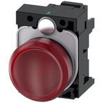 Siemens, SIRIUS ACT Red LED Indicator, 22mm Cutout, Round, 110V ac