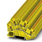 Phoenix Contact PTTBS Series Yellow Double Level Terminal Block, Push In Termination