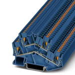 Phoenix Contact PTTBS Series Blue Double Level Terminal Block, Push In Termination