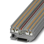 Phoenix Contact PT Series Grey DIN Rail Terminal Block, 4mm², Push In Termination