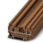 Phoenix Contact PT 4 Series Brown Feed Through Terminal Block, 0.2 → 6mm², Push In Termination, ATEX, IECEx