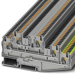 Phoenix Contact Grey DIN Rail Terminal Block, 6mm², Push In Termination