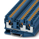 Phoenix Contact PT 10 Series Blue DIN Rail Terminal Block, 0.5 → 16mm², Push In Termination, ATEX, IECEx