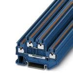 Phoenix Contact PTTB 1.5/S BU Series Blue Double Level Terminal Block, 0.14 → 1.5mm², Push In Termination, ATEX,