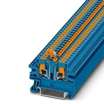Phoenix Contact PTV Series Blue DIN Rail Terminal Block, 4mm², Single-Level, Push In Termination