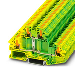 Phoenix Contact PTTBV Series Green/Yellow DIN Rail Terminal Block, 4mm², Double-Level, Push In Termination