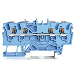 Wago TOPJOB S, 2201 Series Blue Feed Through Terminal Block, 1.5mm², Single-Level, Push-In Cage Clamp Termination,
