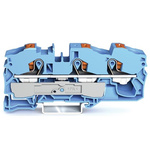 Wago TOPJOB S, 2216 Series Blue Feed Through Terminal Block, 16mm², Single-Level, Push-In Cage Clamp Termination, ATEX,