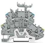 Wago TOPJOB S, 2000 Series Grey Feed Through Terminal Block, 1mm², Double-Level, Push-In Cage Clamp Termination, ATEX,