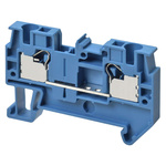 Omron XW5T-P Series Blue Feed Through Terminal Block, 1-Level, Push In Termination