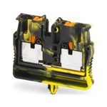 Phoenix Contact 5-NS 15, MPT 2 Series Black, Yellow Feed Through Terminal Block, 2.5mm², 1-Level, Push In Termination