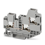 Phoenix Contact XTV 6-TWIN Series Grey Feed Through Terminal Block, 6mm², Single-Level, Push In Termination