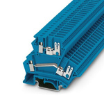 Phoenix Contact UKK 4-FS BU Series Blue Feed Through Terminal Block, 4mm², 1-Level, Screw Termination