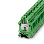 Phoenix Contact UK 16 N GN Series Green Feed Through Terminal Block, 16mm², 1-Level, Screw Termination