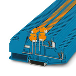 Phoenix Contact ZDMTK 2.5 BU Series Blue Knife Disconnect Terminal Block, 1.5mm², 2-Level, Spring Cage Termination