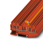 Phoenix Contact ST 2.5-QUATTRO-MT RD Series Red Knife Disconnect Terminal Block, 2.5mm², 1-Level, Spring Cage