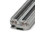 Phoenix Contact ST 1.5-QUATTRO-U Series Grey Feed Through Terminal Block, 1.5mm², 1-Level, Spring Cage Termination