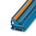 Phoenix Contact QTC 1.5/ 1P BU Series Blue Feed Through Terminal Block, 1.5mm², 1-Level, Plug-In Termination
