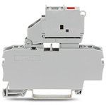 Wago TOPJOB S Series Grey DIN Rail Terminal Block, 2.5mm², 1-Level, Push-In Cage Clamp Termination, ATEX, EAC Ex, IECEx