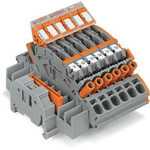 Wago TOPJOB S Series Green, Yellow Terminal Block, 6mm², 1-Level, Push-In Cage Clamp Termination