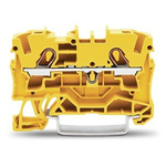 Wago TOPJOB S Series Yellow DIN Rail Terminal Block, 4mm², 1-Level, Push In Termination, ATEX, CSA, IECEx