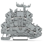 Wago TOPJOB S Series Grey DIN Rail Terminal Block, 1mm², 2-Level, Push-In Cage Clamp Termination, ATEX, EAC Ex, IECEx