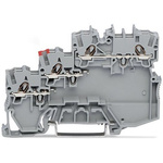 Wago TOPJOB S Series Grey DIN Rail Terminal Block, 1mm², 3-Level, Push-In Cage Clamp Termination