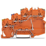 Wago TOPJOB S Series Orange DIN Rail Terminal Block, 1mm², 3-Level, Push-In Cage Clamp Termination