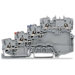 Wago TOPJOB S Series Grey DIN Rail Terminal Block, 1mm², 4-Level, Push-In Cage Clamp Termination