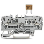 Wago TOPJOB S Series Grey Fuse Terminal Block, 2.5mm², 1-Level, Push In Termination, Fused, CSA