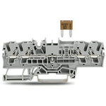 Wago TOPJOB S Series Grey Fuse Terminal Block, 2.5mm², 1-Level, Push In Termination, Fused, CSA