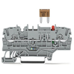 Wago TOPJOB S Series Grey Fuse Terminal Block, 2.5mm², 1-Level, Push In Termination, Fused