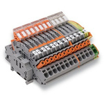 Wago TOPJOB S Series Grey, Orange DIN Rail Terminal Block, 6mm², 1-Level, Push In Termination