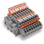 Wago TOPJOB S Series Grey, Orange DIN Rail Terminal Block, 6mm², 1-Level, Push In Termination