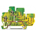 Wago 870 Series Green, Yellow Carrier Terminal Block, 2.5mm², 2-Level, Cage Clamp Termination