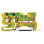 Wago 769 Series Green, Yellow Carrier Terminal Block, 4mm², 1-Level, Cage Clamp Termination, CSA
